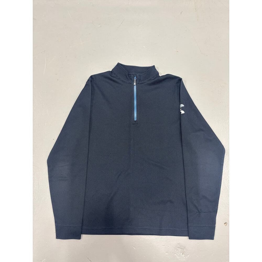 FootJoy Men's ThermoSeries Quarter-Zip Golf Pullover - Navy/Blue Pattern Size M